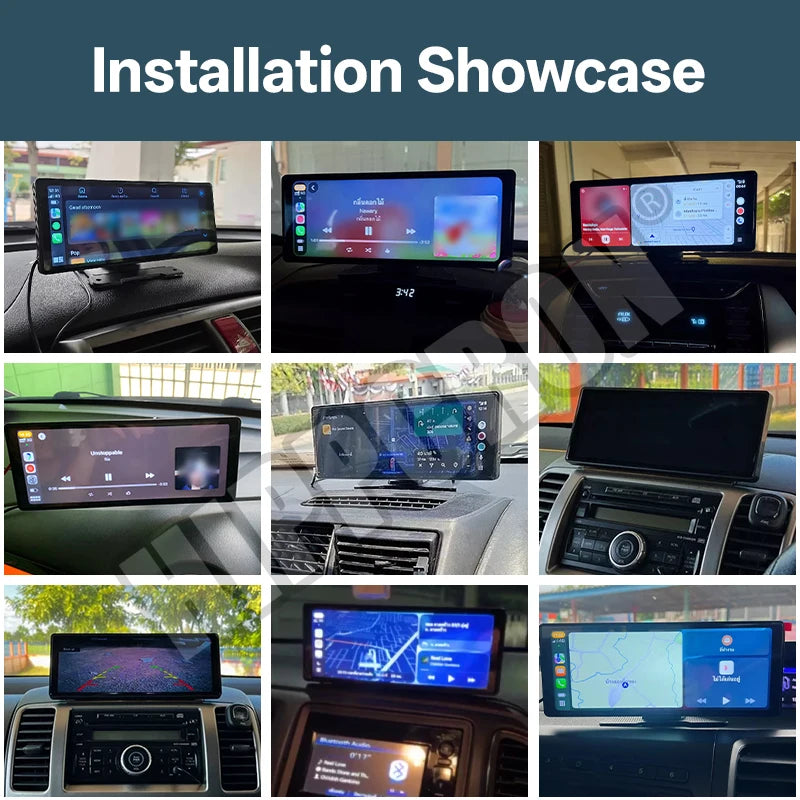 10.26"  Car Mirror Radio Multimedia Video Player Universal Wireless Carplay Android Auto Screen With Bluetooth AUX USB