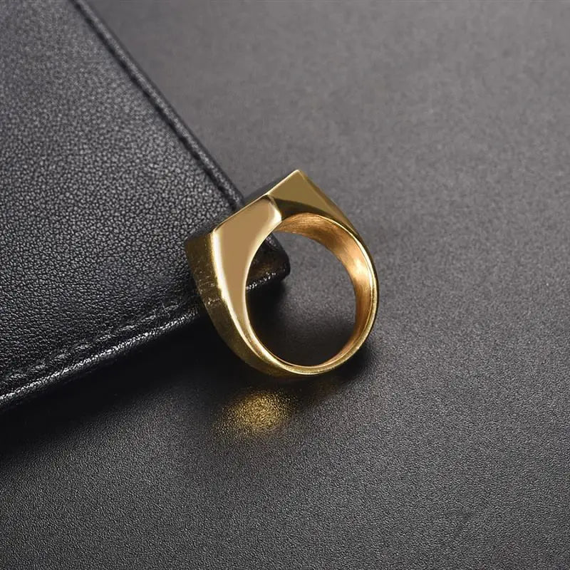 Jiayiqi Men'S Ring Punk Rock 316L Stainless Steel Signet Ring For Men Hip Hop Party Jewelry Male Wedding Gift Custom accept