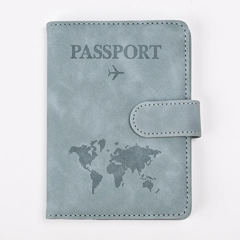 Leather Passport Holder Travel Wallet with ID Credit Card Slot PU Leather Passport Covers Case RFID Blocking Passport Protector