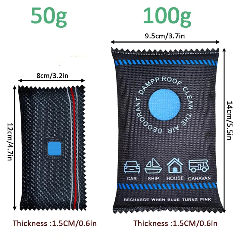 Reusable Silicone Dehumidifier Bag Car Air Freshener Interior Wardrobe Room Home Moisture Absorber Dampness Preventer Drying Bag
