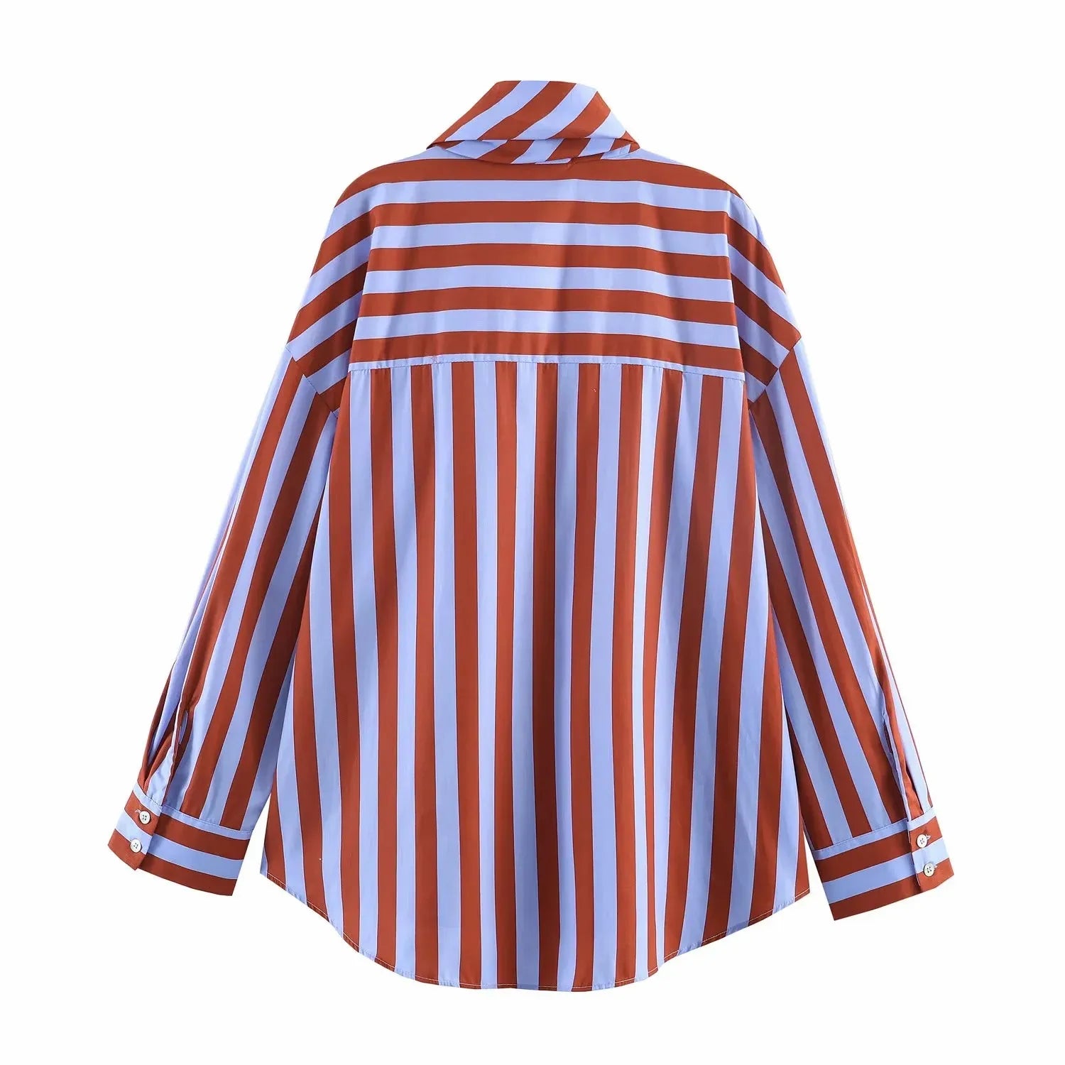 Women New Music Festival Chic Blouse Women's Loose Fit Striped Shirt Bow Single Breasted Simple Casual Female Top