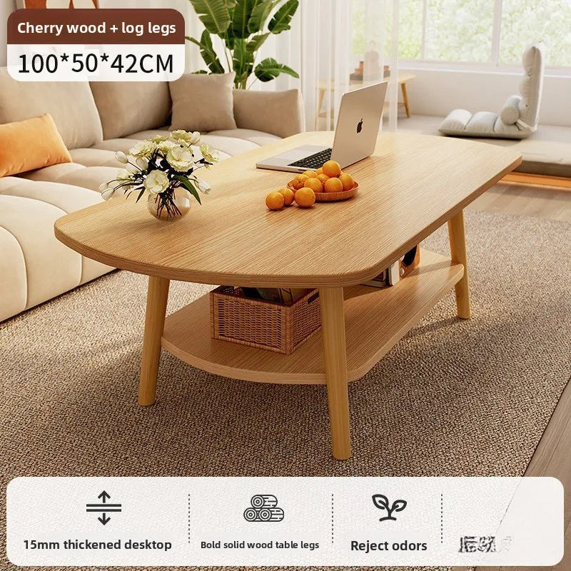 Coffee table living room small apartment multi-functional small tea table Nordic simple homestay double-layer small table
