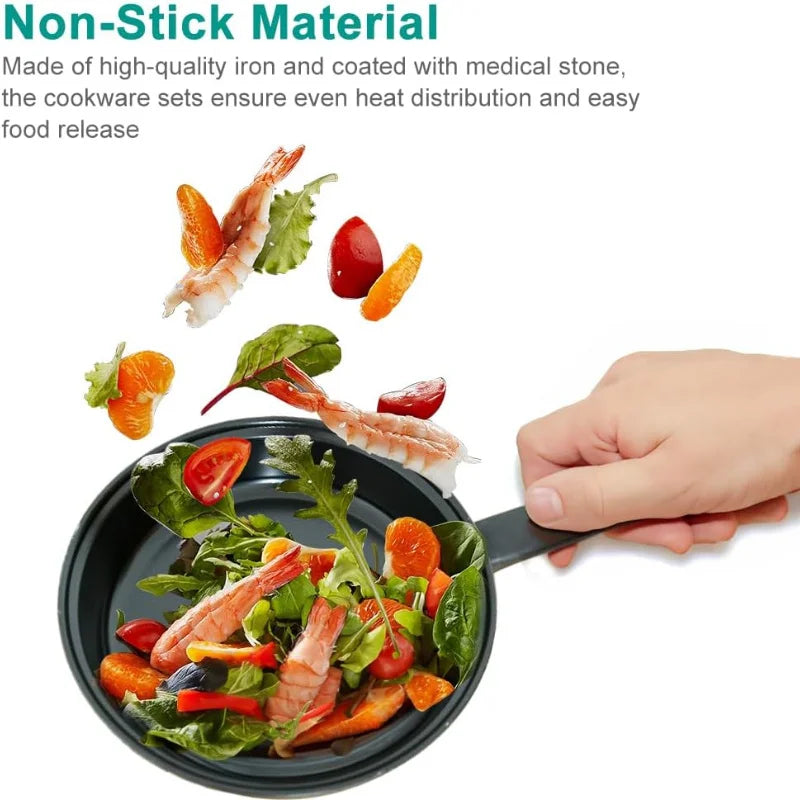 13PCS Non-Stick Pots and Pans Set Kitchen Cookware for Induction Cooker Low Oil Smoke Gift Set