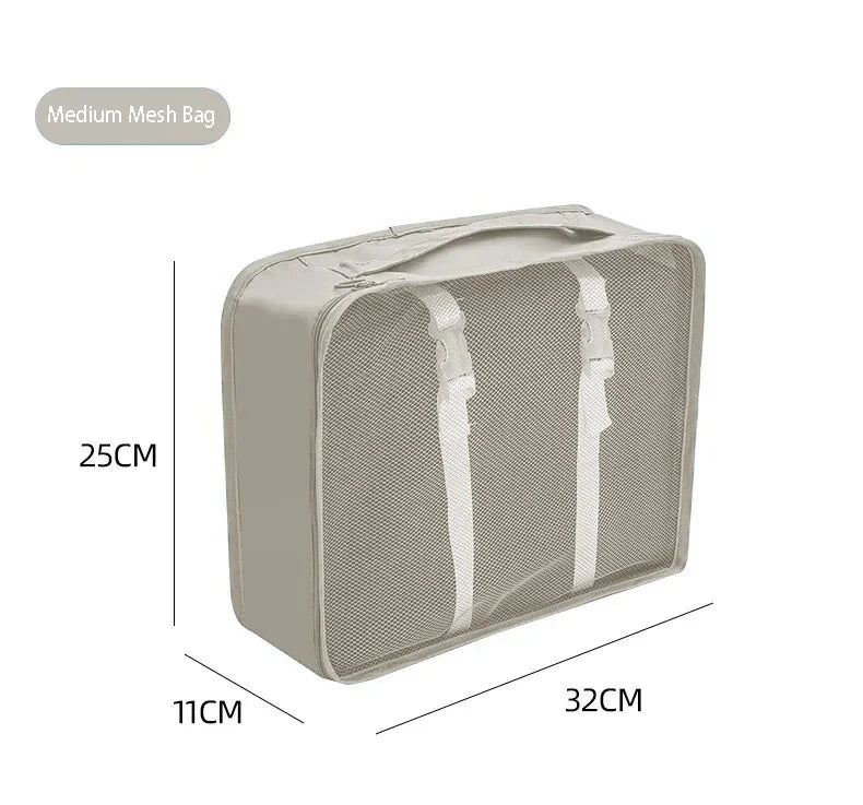 7/10 Pcs Set Travel Organizer Storage Bags Suitcase Packing Cubes Cases Portable Wardrobe Luggage Clothes Shoe Pouch Fold