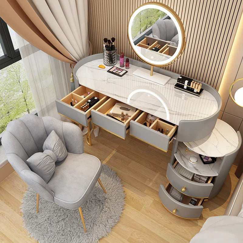 Bedroom Wooden Dressing Table Drawer Girls Led Light Standing Dressing Table Mirror Makeup Mesa De Maquillaje Rome Furniture