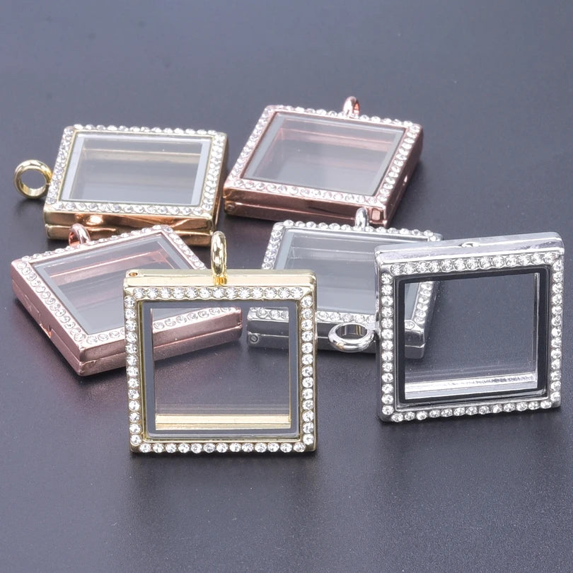 1Pc Punk Heart Round Memory Reliquary Photo Medaillon Pendant Glass Geometric Cremation Ashes Floating Locket кулон Jewelry
