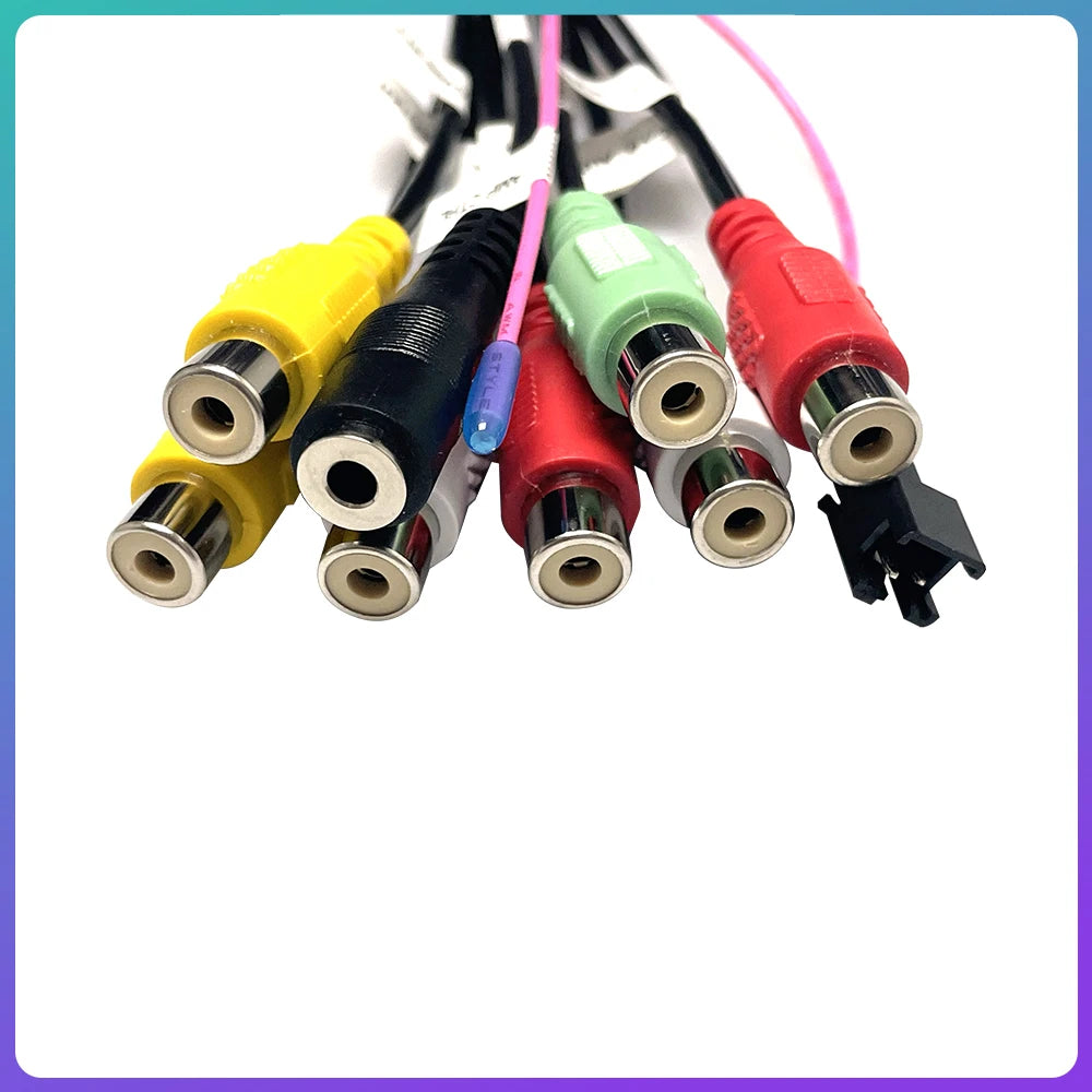 Android Radio Car Accessories RCA Output Wire 20 Pin Aux-in Subwoofer Microphone Fan Adaptor Universal Cable
