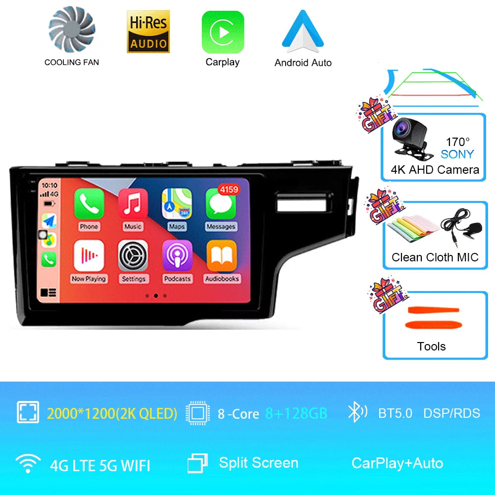 2K Screen Android 16 Carplay Multimedia Radio Player for HONDA FIT JAZZ 2014-2020 DSP 2din Autoradio Stereo Head Unit