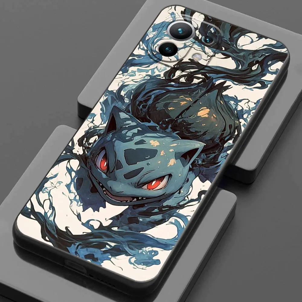 Pokemons Umbreons Gengars Draw For Xiaomi 15 Ultra 11T 12T 13T 14T Pro Phone Case POCO X7 M7 F7 Pro F5 F6 M6 X6 Bulbasaur Cover