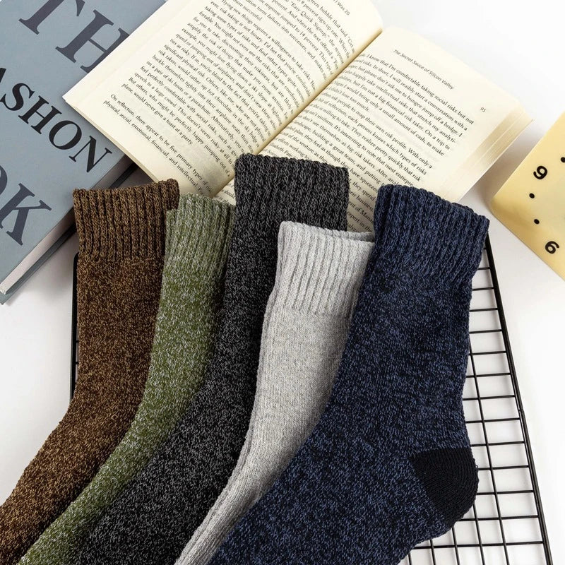 Winter Warm Thick Towel Bottom Man Socks Wool Male Slipper Merino Against Cold Snow Mid-Calf For Men And Women Thermal Thickened