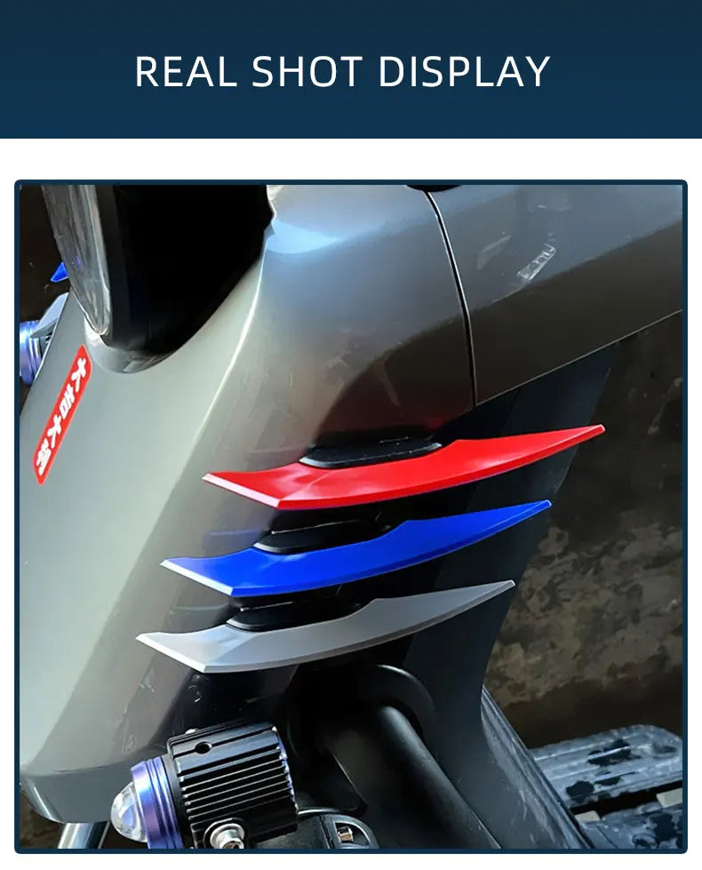 1 Pair Universal Motorcycle Decorative Winglet Aerodynamic Spoiler Dynamic Wing Car Exterior Styling Modified Accessories