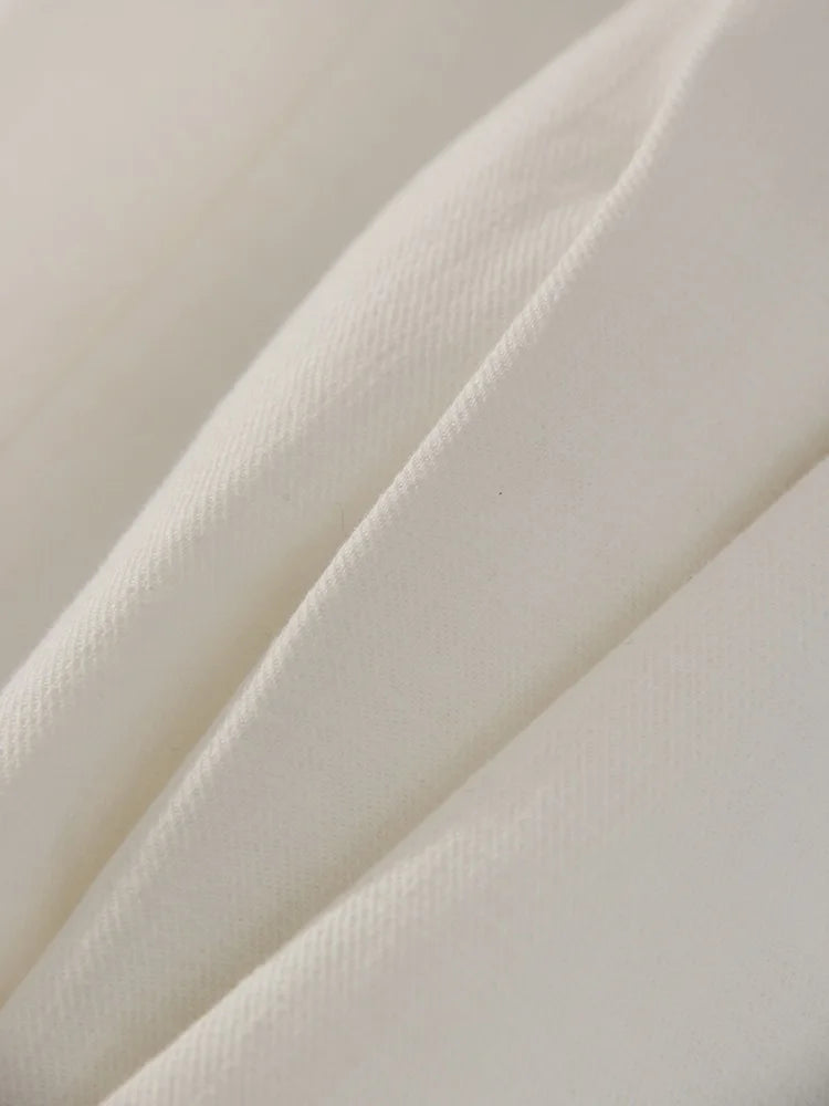 Summer White Pants For Women Cotton Formal High Waist Wide Leg Trousers Ladies Elegant Summer Women's Pants Straight Leg Office