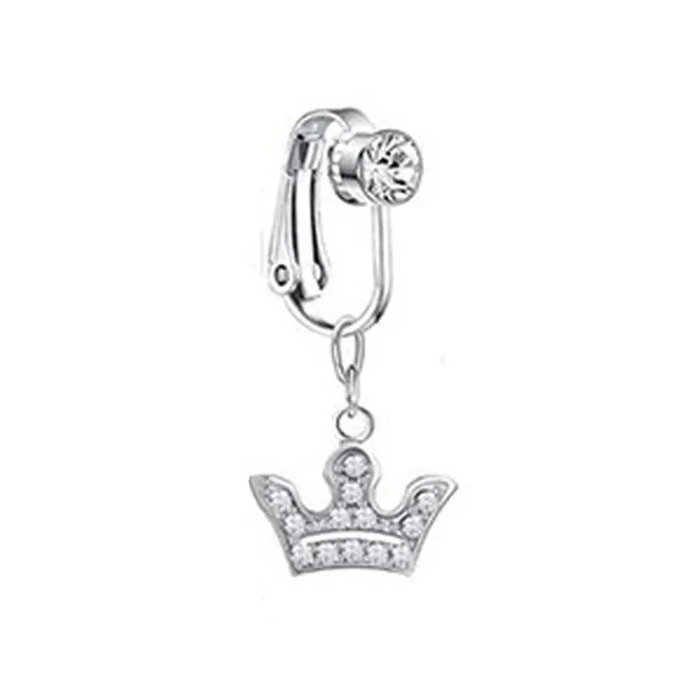 Faux Fake Belly Butterfly Fake Belly Piercing Heart Clip On Umbilical Navel Fake Pircing Moon Star Leaves Cartilage Earring Clip