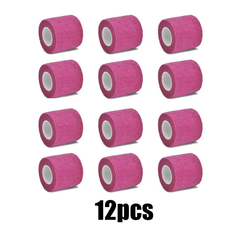 6/10/12pcs First Aid Self Adhesive Cohesive Elasticity Bandages Sports Tape For Wrist Ankle Sprains & Swelling Tattoo Cover