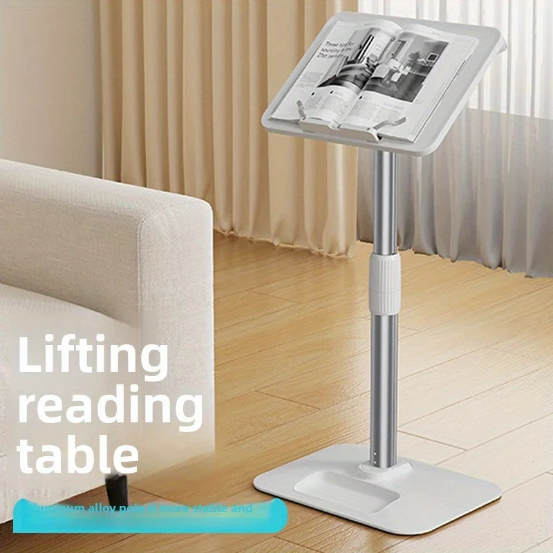 Adjustable Aluminum Reading Stand Height Angle Free Adjust Floor Book Holder Gift Wholesale Reading Desk with Telescopic Rod