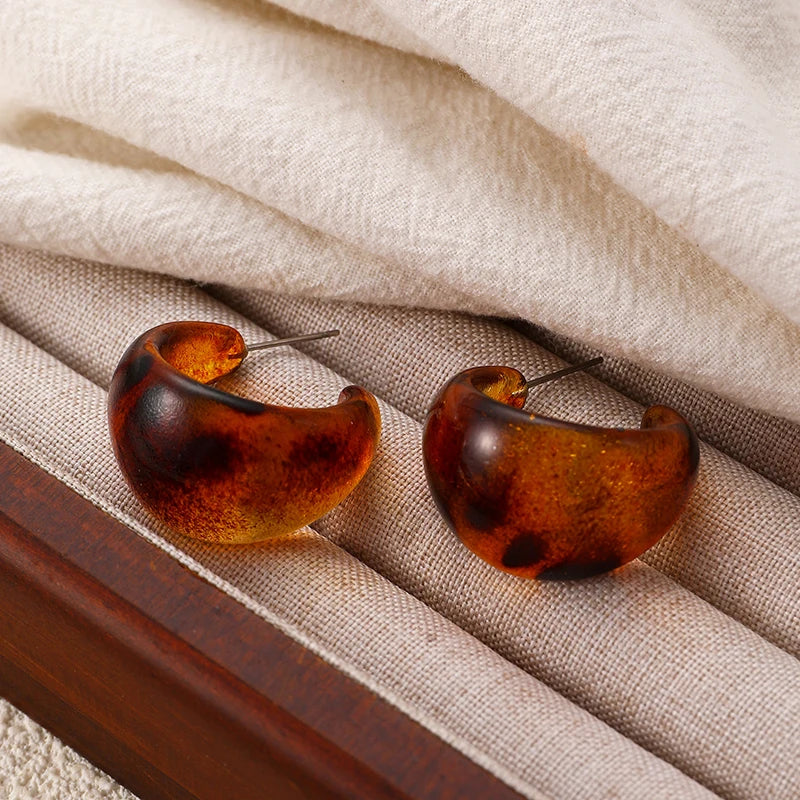 1 Piece Round Leopard Print Ear Clips Earrings For Women C Shape No Piercing Fake Cartilage Ear Cuff Female Jewelry Accessories