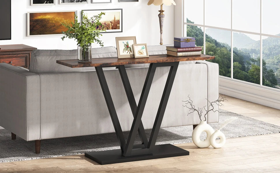 Tribesigns 110 cm Console Table Industrial Entryway Hallway Table  Living Room Furniture