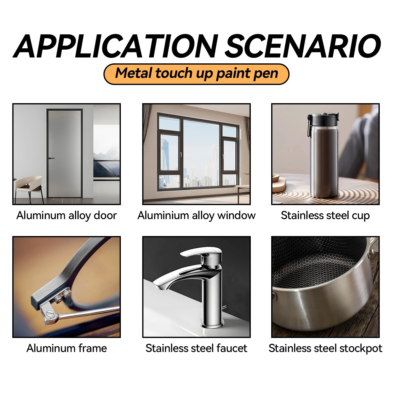 Metal Repair Pen Paint Pen Aluminum Alloy Doors And Windows Security Doors Car Stainless Steel Glasses Frame Scratches Repair