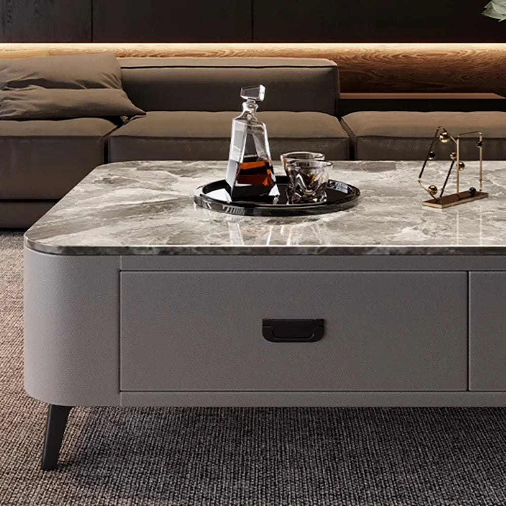Luxury Marble Effect Coffee Tables Modern Design Square Storage Coffee Tables Minimalist Aesthetic Stolik Kawowy Home Furniture