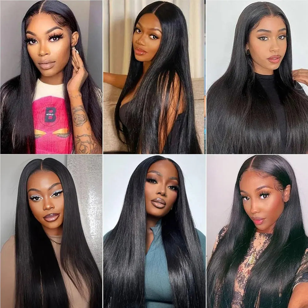 12A Brazilian Long Straight Hair 1/3/4 Bundle Deals Unprocessed Virgin Human Hair Bundles Natural Black Color 12-42 Inches