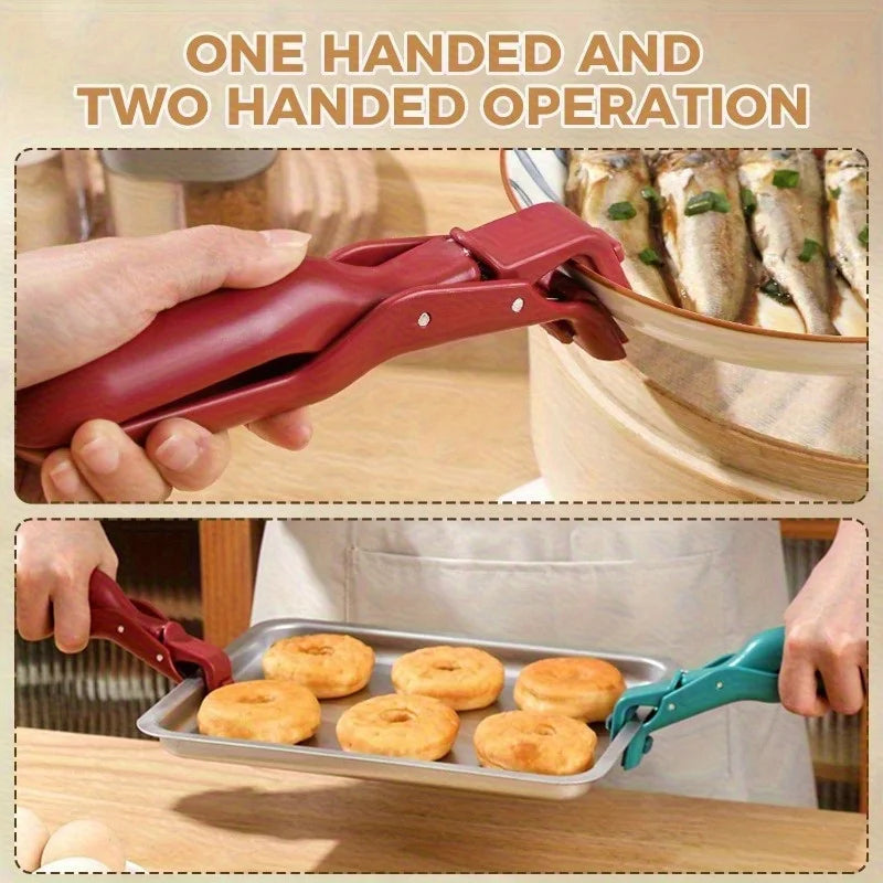 2/1Pcs Anti-Scald Clips Hot Dish Plate Gripper Kitchen Non-slip Bowls Clamp Holder for Frying Pans Air Fryer Steamers Oven