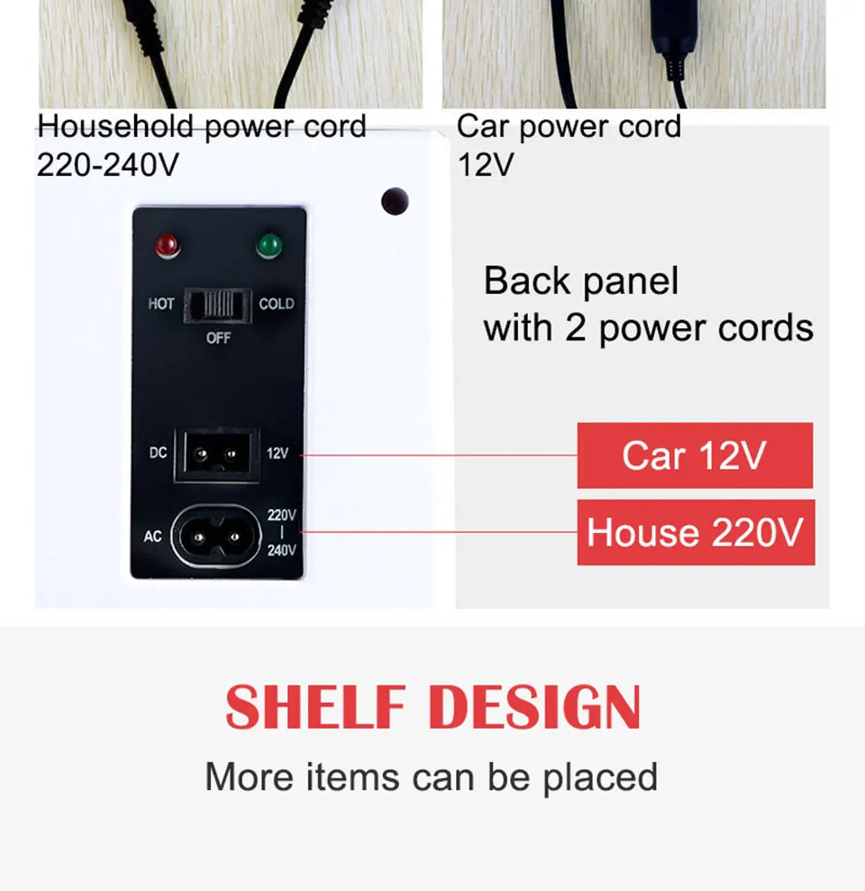 10 Liters Mini Refrigerator Car Home Dual-Use Car Refrigerator Car Heating and Cooling Box Dormitory Insulin Refrigerator