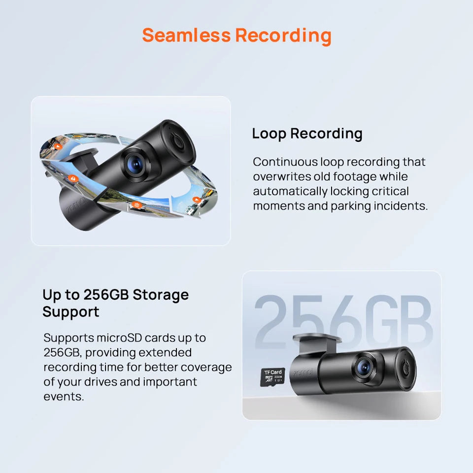 70mai Dash Cam M310 Plus 2K 1440P 143°FOV F1.55 Smart Voice Control 24H Parking Guard Night Vision 70mai M310 Plus 2K Car DVR