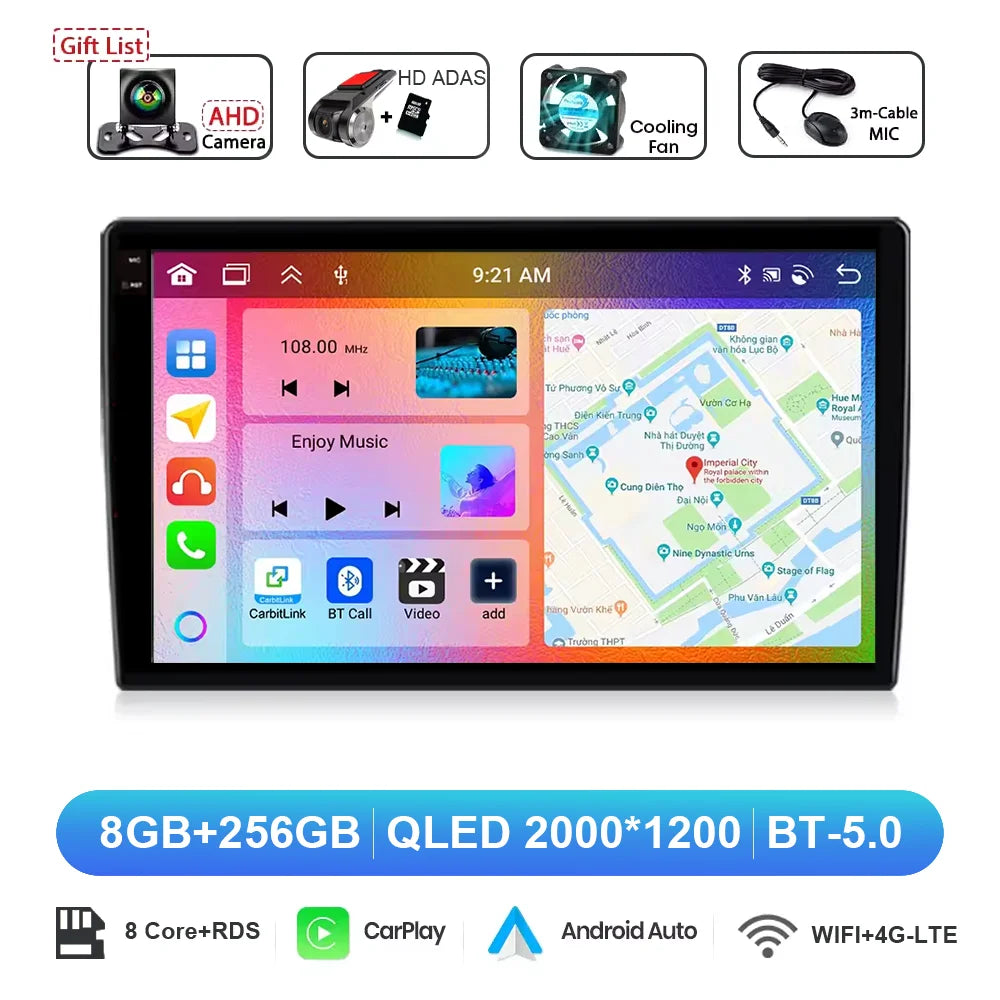 9" Android 16 for Honda City 2020‑2022 Car Stereo QLED HD Head Unit Touch Screen Wireless CarPlay GPS Navi BT WiFi DSP Player