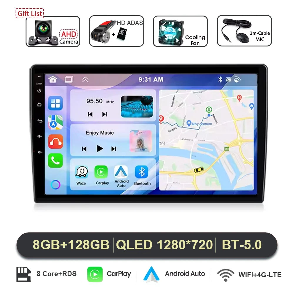 9" Android 16 for Honda City 2020‑2022 Car Stereo QLED HD Head Unit Touch Screen Wireless CarPlay GPS Navi BT WiFi DSP Player