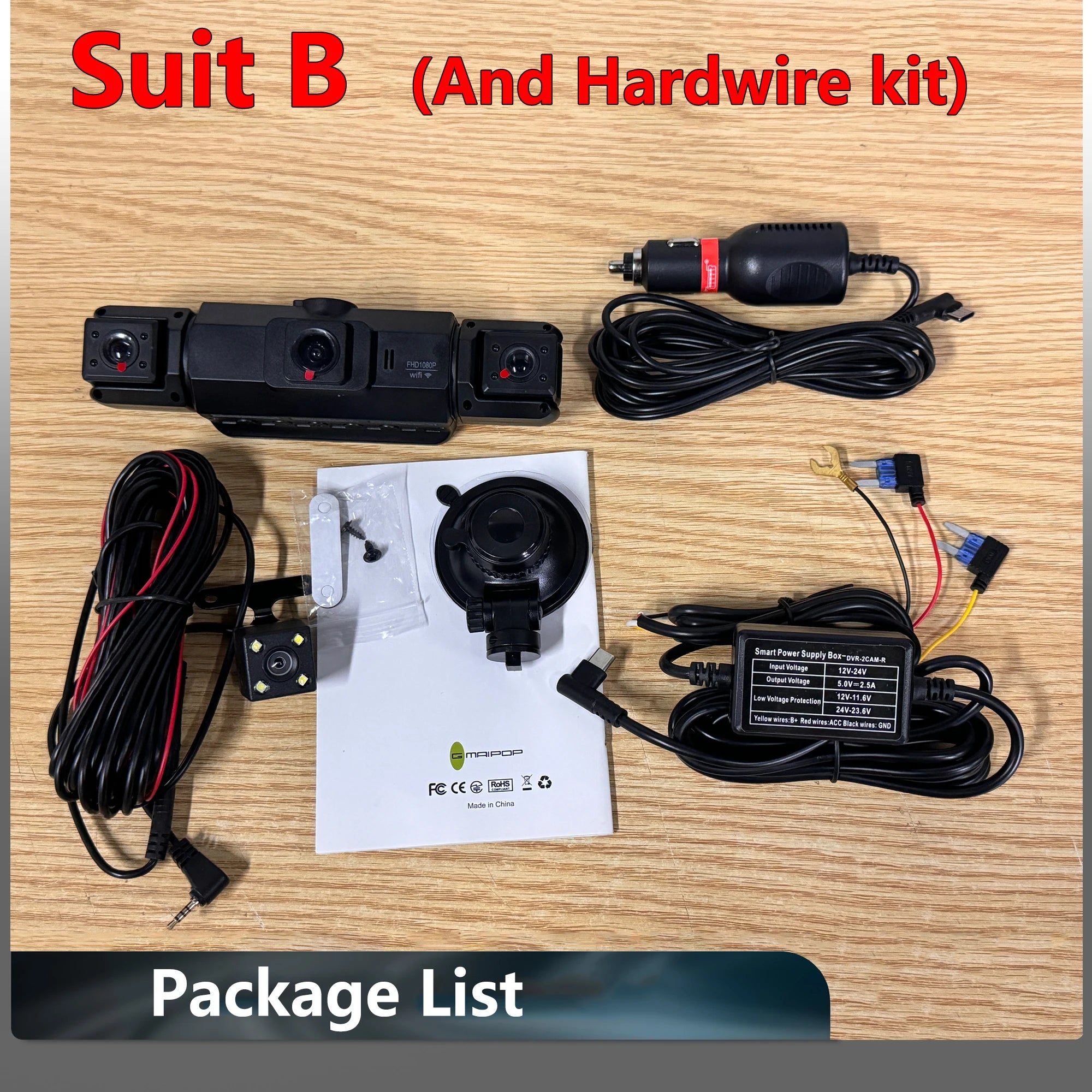 Dashcam for Cars 4 Channel Black Box WiFi Driving Camera FHD 1080P Night Vision Loop Recording Add Hardwire Kit Car Accessories