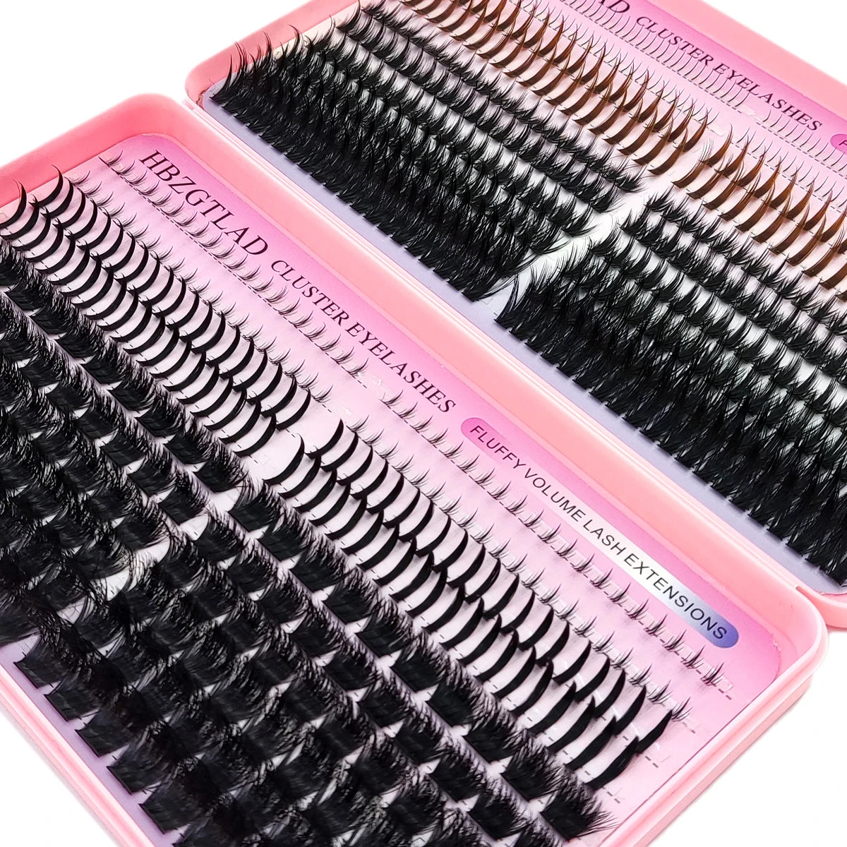 HBZGTLAD Black and Brown Eyelash Clusters 60D-160D Bottom+Spike Clusters Cute Manga Flash Clusters Extended Edition with Spike E