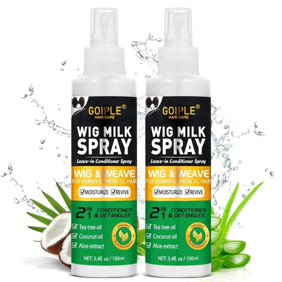 100m Wig Milk Spray for Wigs Smooth and Shiny Wig Leave-in Conditioner Women Synthetic Hair Anti Frizz Moisturizing Care Product