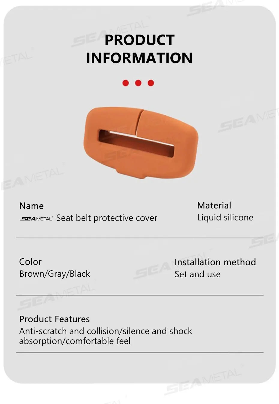 BLALION 2Pcs Seat Belt Buckle Cover Anti-Scratch Rubber Car Seat Buckle Protector Clip Protection Cover Universal for SUV Sedan
