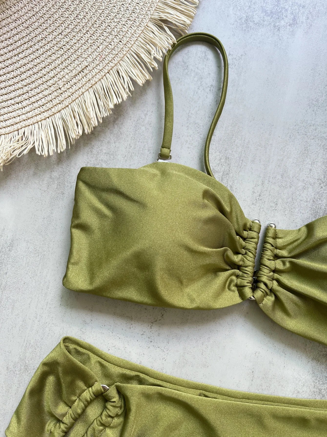 Bandeau Bikini Push Up Women Swimsuits 2026 Sexy Female Swimwear Brazilian Bikini Set Thong Biquini Swim Suits Solid Beachwear