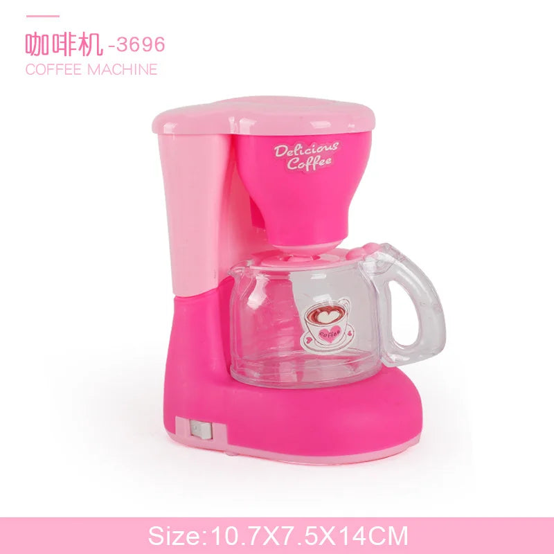 Kids Kitchen Play Simulation Home Appliances Toys Pretend Play Refrigerator Microwave Coffee Maker Kettle Hair Dryer for Childs