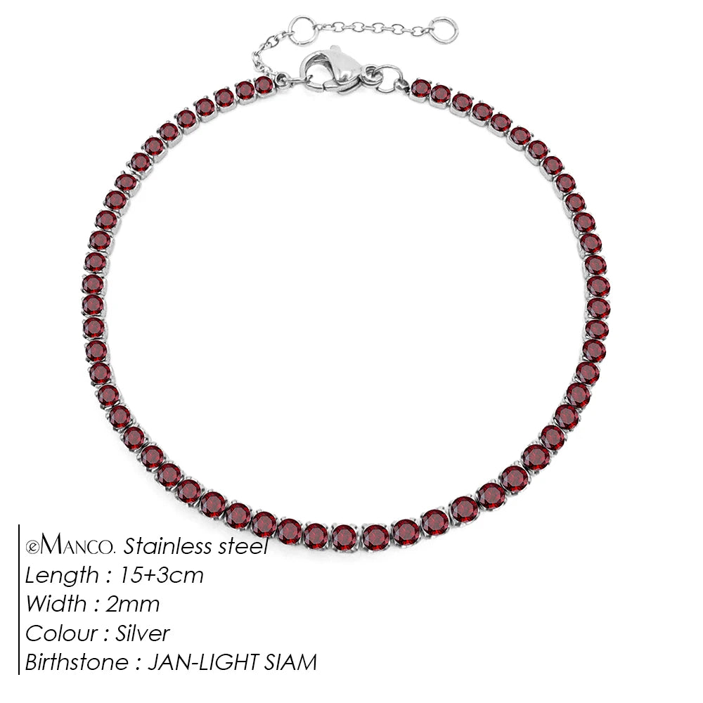 EManco Stainless Steel Women's Zirconia Tennis Bracelet Classic Bridal Accessories Wholesale