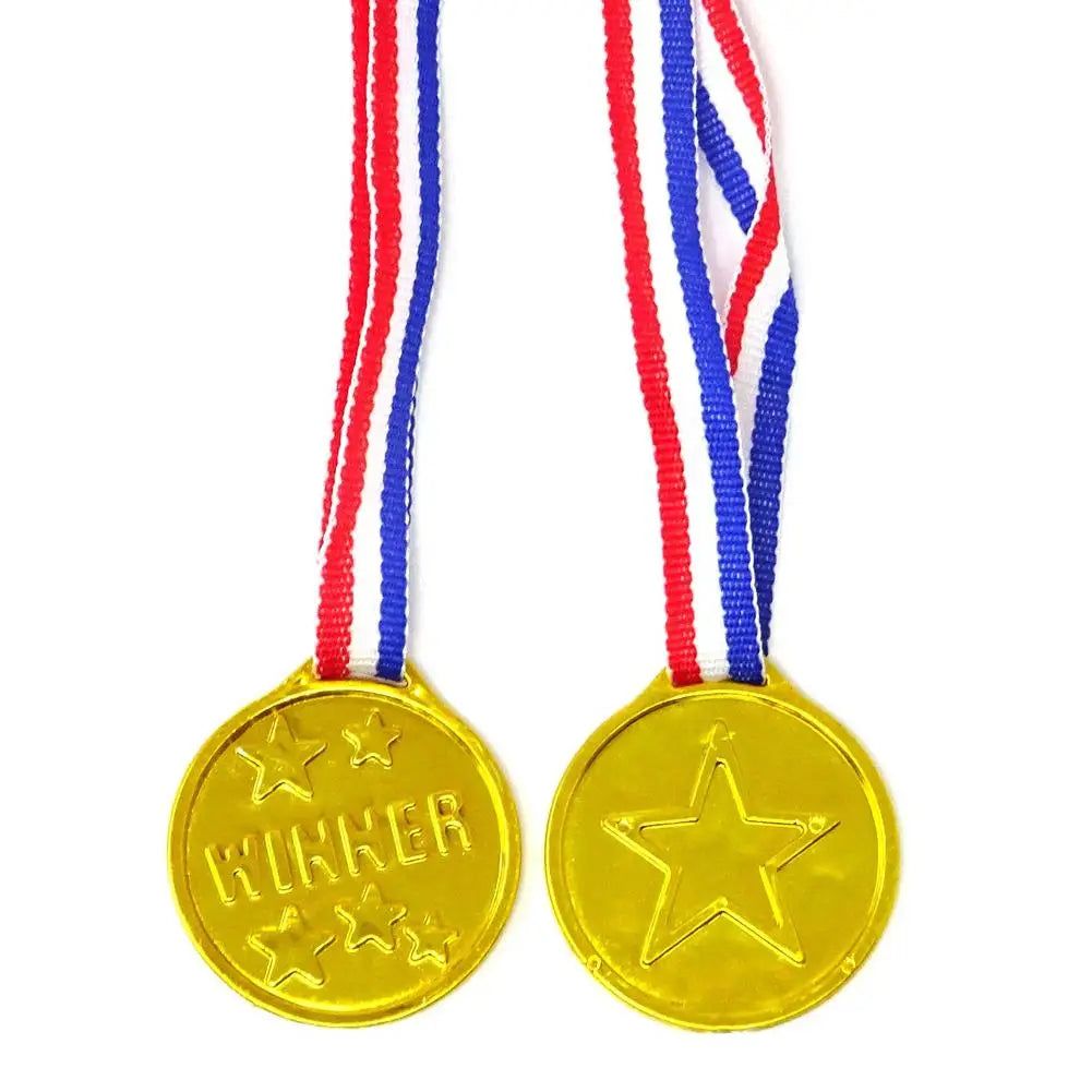 10/20Pcs Plastic Gold Winner Award Medals Kids Birthday Party Favors Sports Game Prize Toys Soccer Football Party Pinata Filler