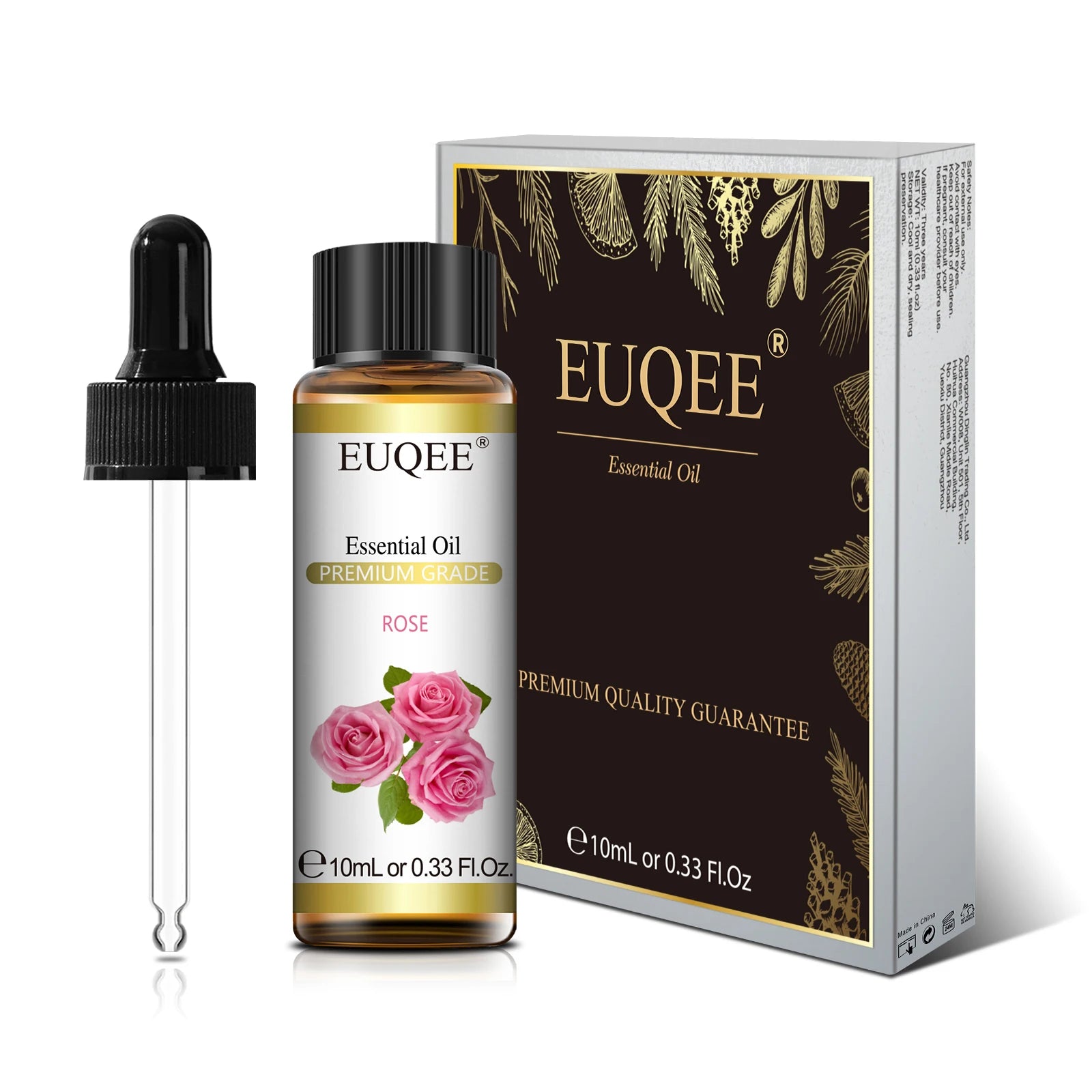 EUQEE 10ml Pure Natural Essential Oil Lavender Jasmine Eucalyptus Vanilla Sandalwood Sweet Orange Lemon Oregano Rose Fragrance