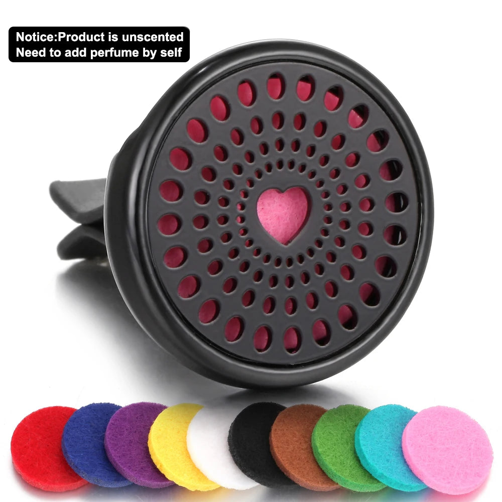 Black Perfume Diffuser Clip Auto Vent Car Air Freshener Alloy Stainless Steel Aroma Aromatherapy Essential Oil Diffuser Locket
