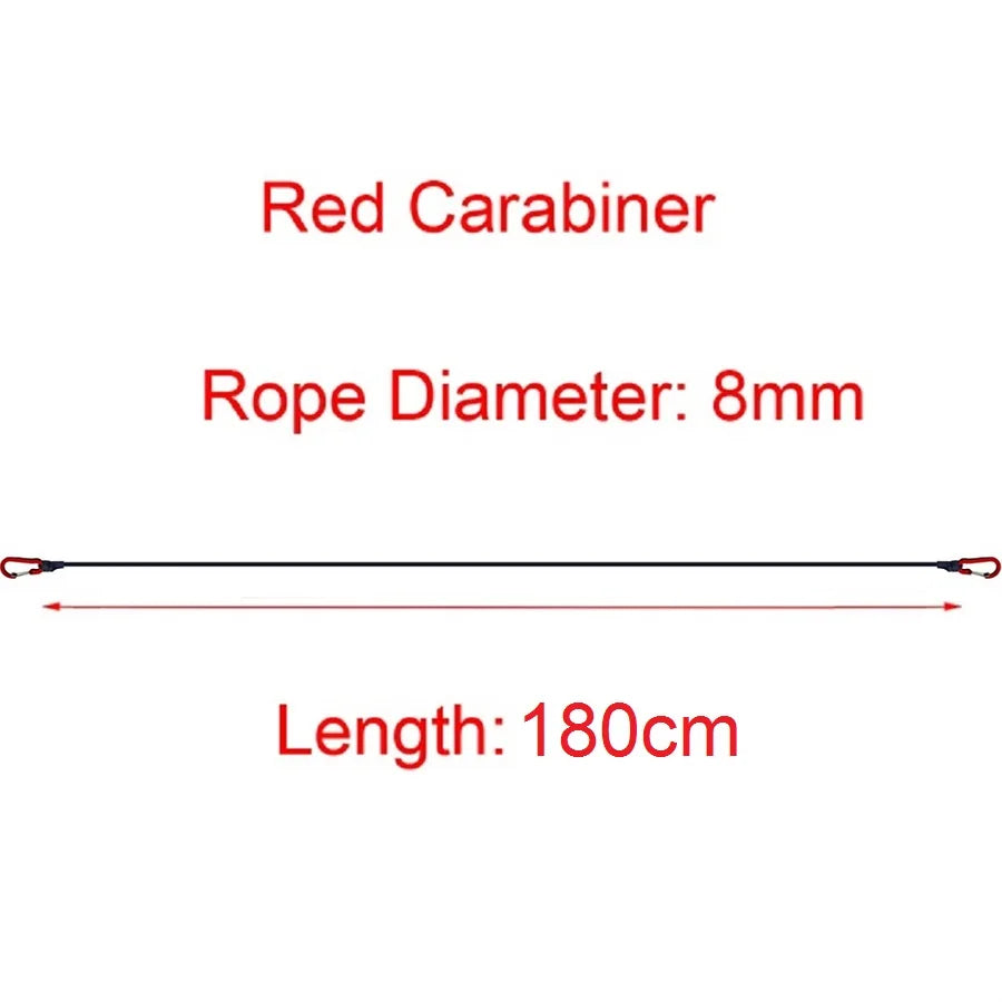 30-210cm 8mm Packing Ropes Outdoor Elastic Bungee Cords with Red Hooks Stretch Lightweight for Bikes Car Luggage Roof Rack Strap