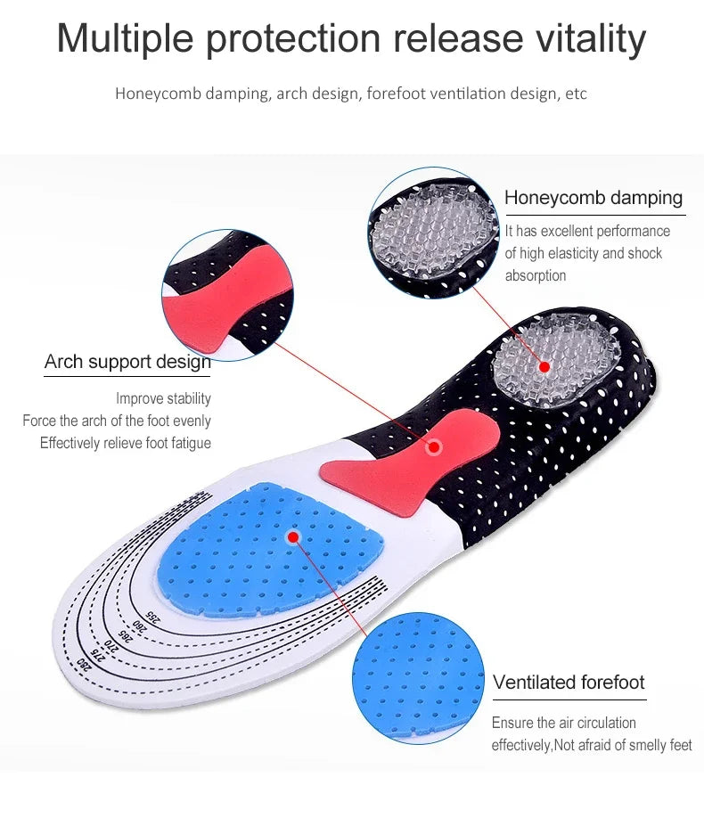 Shock-absorbing sports insole men and women arch support Orthopedic insoles Breathable comfortable running Shoe Pads 2Pcs/4Pcs