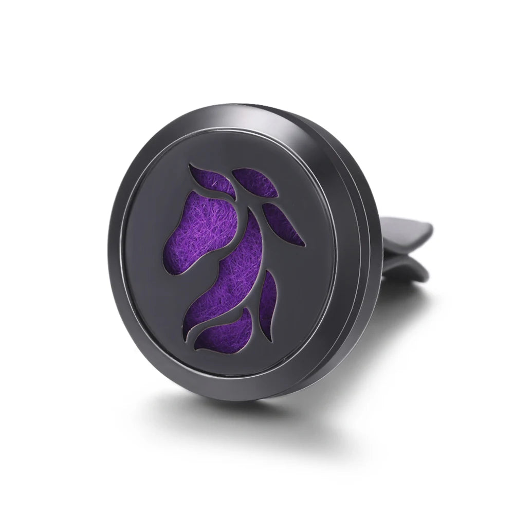New Car Air Freshener Diffuser Clip Black Hollow Pattern Aromatherapy Lockets Essential Oil Perfume Pendant Car Ornaments Gift