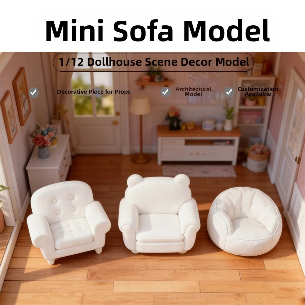 New 1:12 Dollhouse Simulation Sofa Mini Multistyles Living Room Furniture Pretend Play