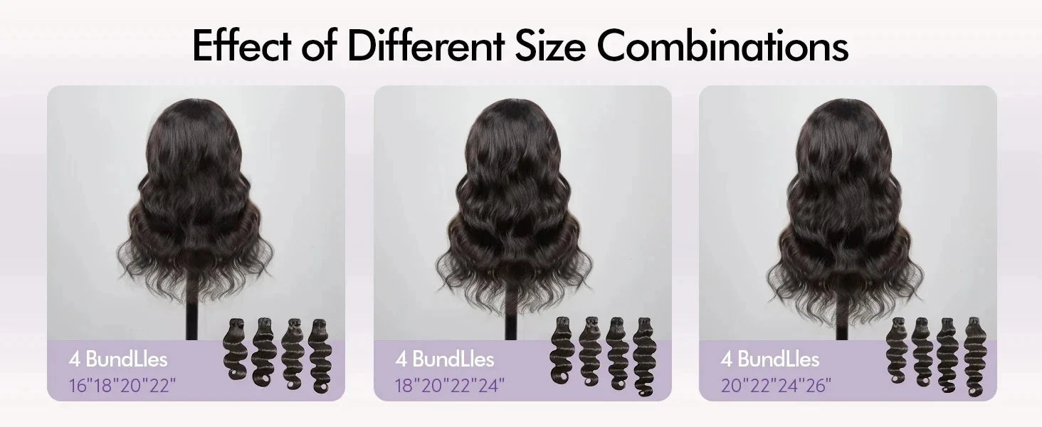 42 Inch Body Wave Human Hair Bundles Natural Black Brazilian Virgin Hair Weave 12A Unprocessed Real Human Hair Extensions Full T