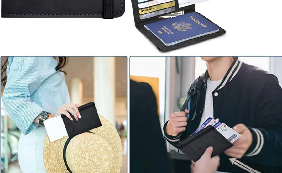 Passport Holder Wallet Cover Travel Essentials RFID Blocking Leather Card Case International Travel Accessories for Women/Men