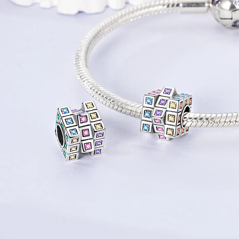 MULA Pink 925 Sterling Silver Charms Pendant Perfume Dreamcatcher Heart Love Beaded Fit Original Bracelet Women DIY Jewelry Gift
