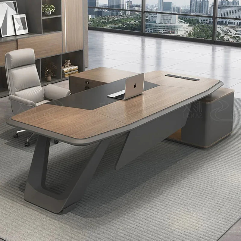 European Modern Office Desk Wooden Computer Gaming Decoration Drawer Office Desk Luxury Storage Meuble Bureau Home Furniture