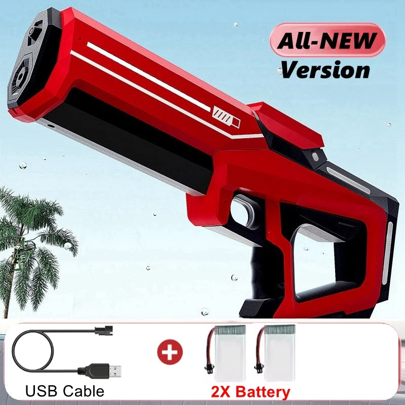 Electric Water Blaster Gun Children Automatic Water Pistol WaterGun with Led Light Summer Outdoor Game Party Toy for Adults Kids