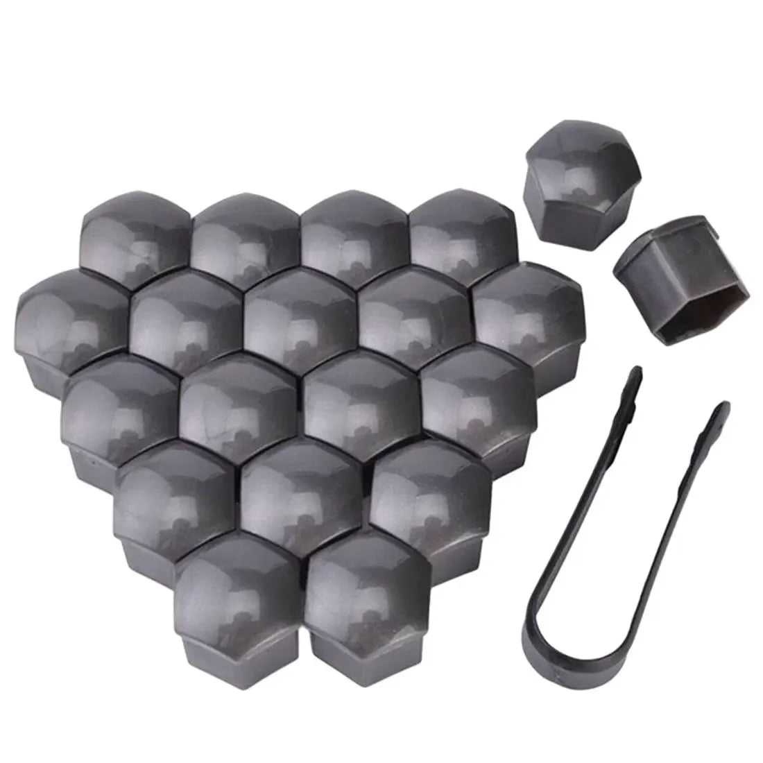 20 Pcs Car Wheel Nut Caps 17mm/19mm/21mm Auto Hub Screw Cover Black Plastic Anti Dust Car Wheel Nut Bolt Covers Tire Accessories