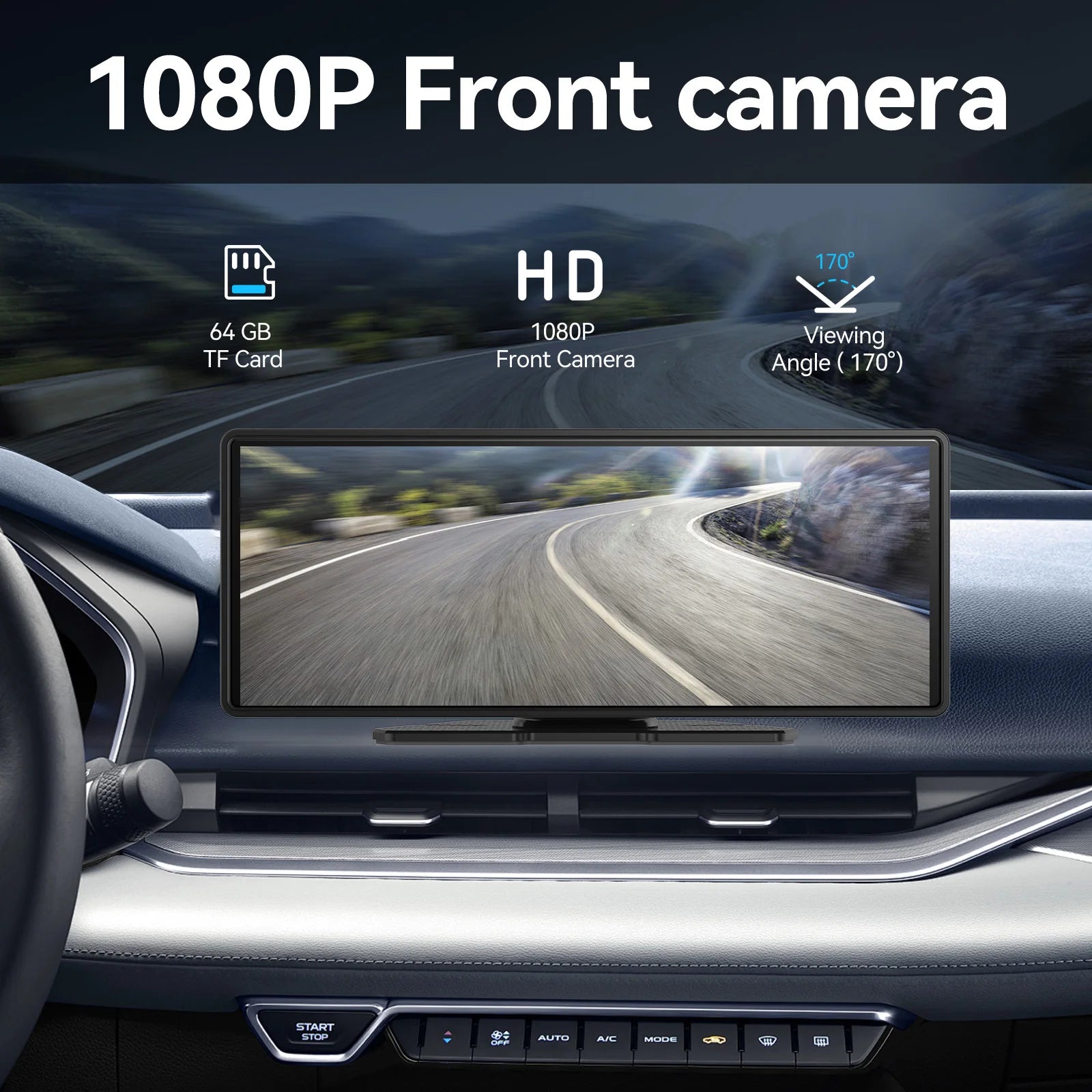 Universal Portable Wireless Carplay Screen for Car with Android Auto Touchscreen Car Stereo System